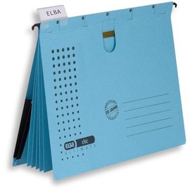 ELBA Mehrfach-Hängehefter chic, für A4, aus Karton, blau, 5er Pack