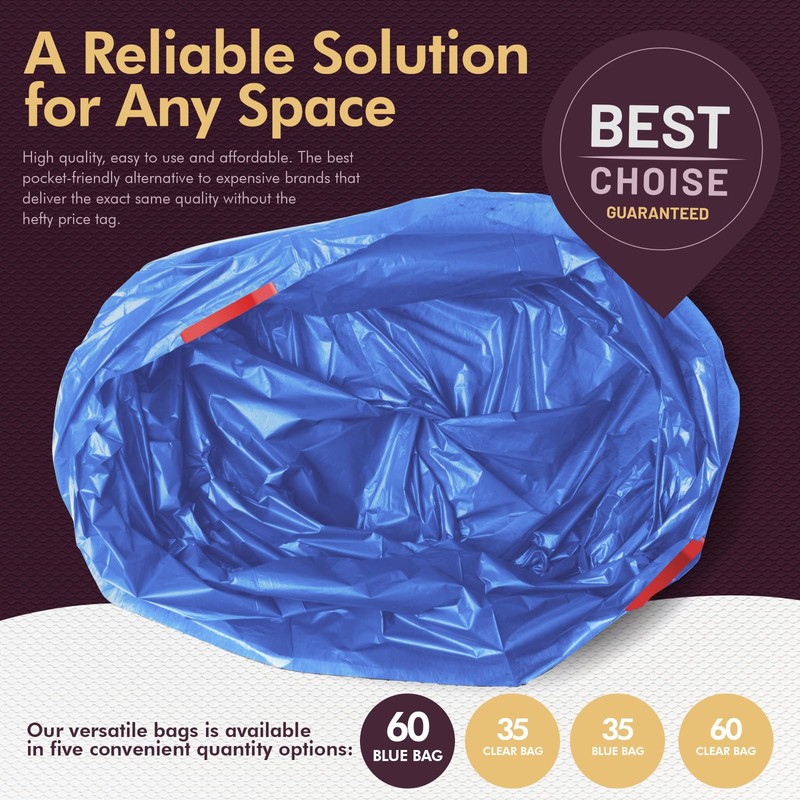 PAMI Recycling Tall 13-Gallon Kitchen Drawstring Trash Bags- Extra-Strong Plastic