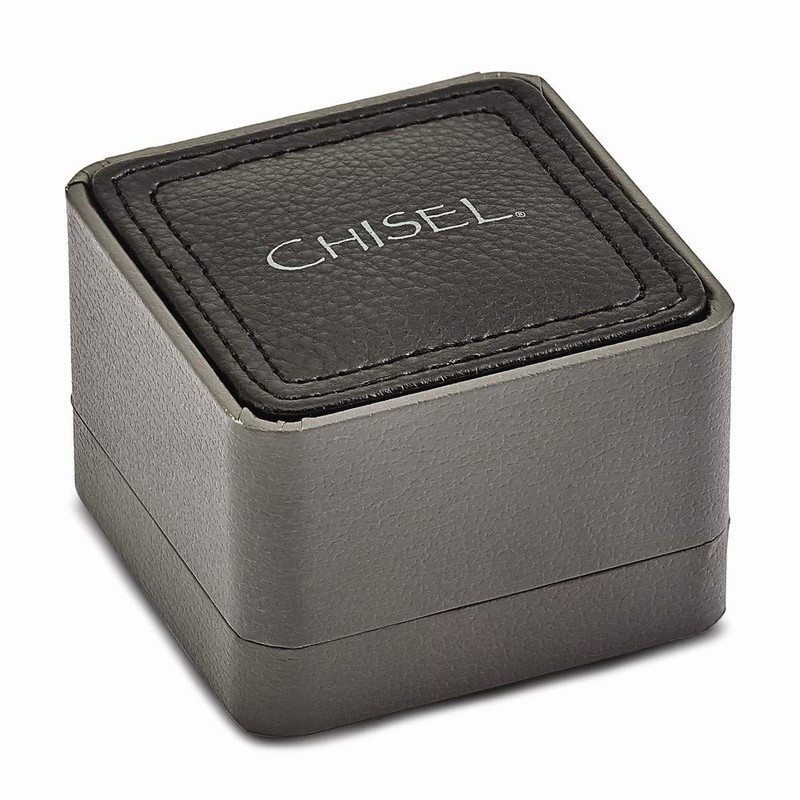 FB Jewels Solid Stainless Steel Diamond Accent Cuff Links