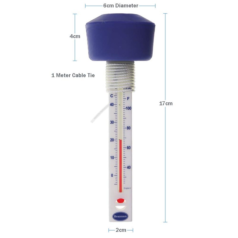 Floating Water Thermometer With Blue Float to Easily Read Water
