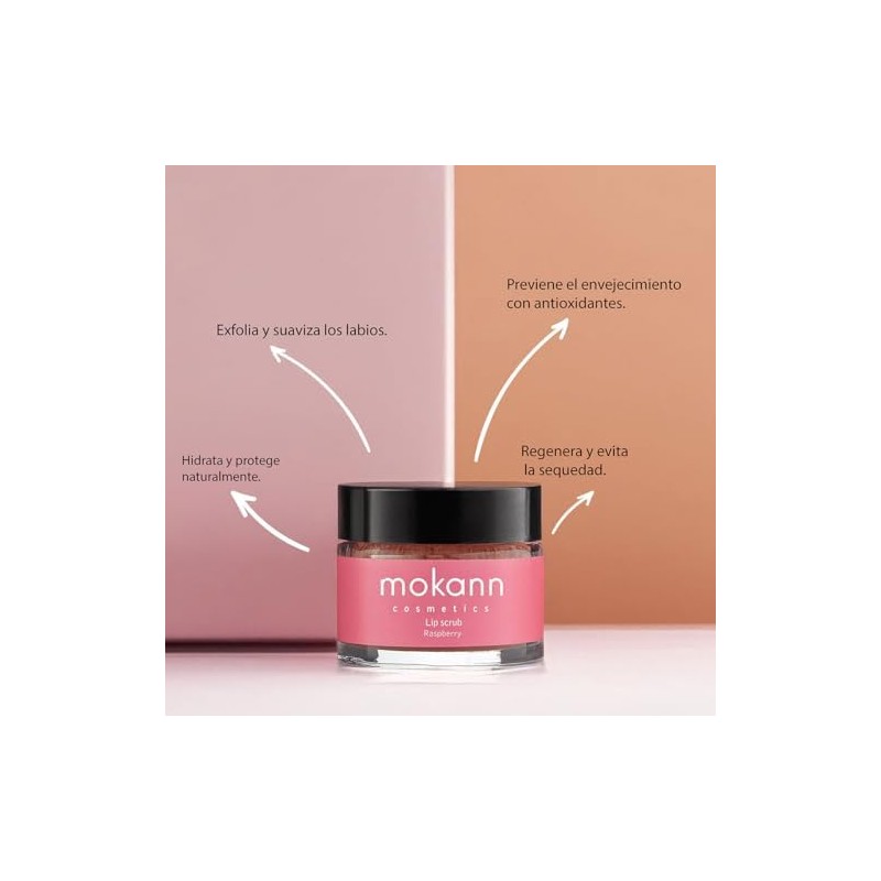 exfoliante labial con frambuesa y aceites nutritivos suaves 15ml