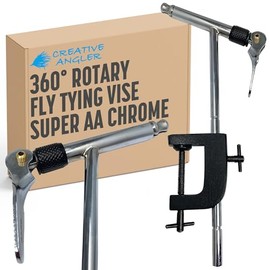 CREATIVE ANGLER - 360° Rotary Fly Tying Vise, Essential Fly Tying Tool for Fly Fishing, Holds Fly Tying Hooks Securely, Portable Fly Tying Equipment, Jig Tying Kit with Bench Clamp