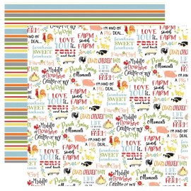Carta Bella 2 Sheets Carta Bella Paper FARMHOUSE LIVING 12x12 Cardstock - Farm Girl Phrases