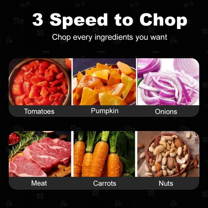 3-Speed Electric Food Processor: Meat Grinder, Vegetable Chopper & Baby