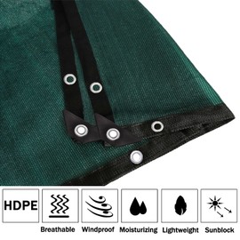 90% Heavy Duty Shade Mesh Tarp Shade Cloth Taped Edge with Grommets - for Outdoor Plant Cover,Patio,Tomatoes Barn Kennel,Greenhouse (Green, 20 ft X 40 ft)
