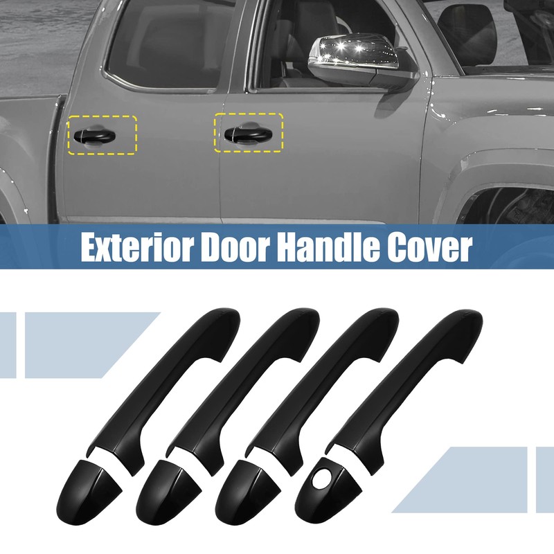 X AUTOHAUX 8pcs ABS Exterior Side Door Handle Cover Trim