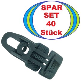 40 x Holdon® MIDI Clip Black – Clamp Mounting Eyelet for Banner, Tent, Tarpaulin, Molton – BO-Camp/Isabella