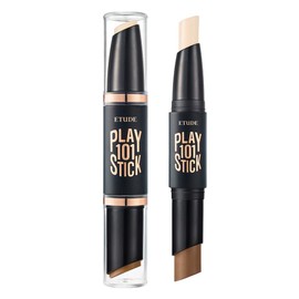 ETUDE Play 101 Stick Contour Duo - Intense | Creamy Shading and Highlighter Duo for Easy Contouring Makeup, Kbeauty, Korean Makeup, Perfect for Gift | ETUDE