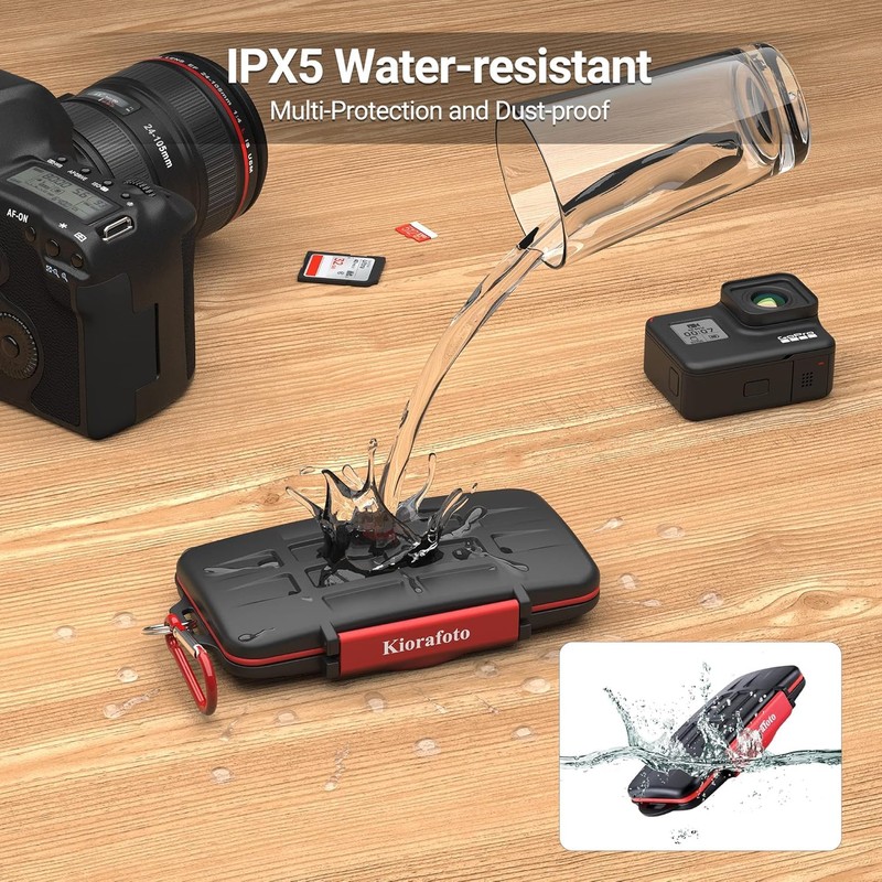 Kiorafoto 9 Slots Professional Water-Resistant Anti-Shock Holder Storage SD SDHC