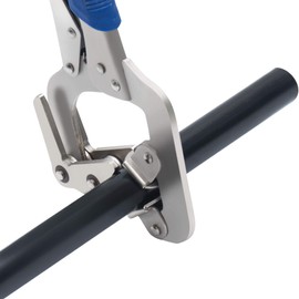 DRAGONITE 10 inch Welding Pipe Plier, Locking C-clamp with Large adjustable V Pads, Fast Release and Ergonomic Grip, Clamping 1”, 2” and 3" three different thicknesse