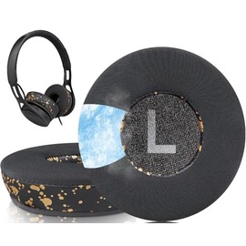 SOULWIT Professional Cooling Gel Ear Pads Cushions Replacement for Beats EP Wired On-Ear Headphones, Ear Pads with High-Density Noise Isolation Foam - Black Gold