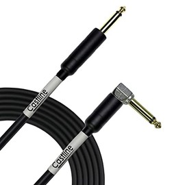 Castline Gold 1/4" TS to 1/4" TS Right Angle Speaker Cable Mogami 3082 (25 Ft)