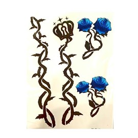 Anime Cosplay Tattoo Blue-Rose Temporary Sticker(A)