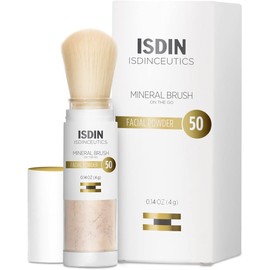 ISDIN Polvo de cepillo mineral, contaminación facial y protección de luz azul, un complemento para tu rutina de cuidado solar, adecuado para pieles sensibles, 4g