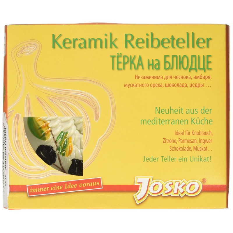 JOSKO Produkte Aroma Grating Plate Set, Ceramic, Yellow, 12.8 cm,