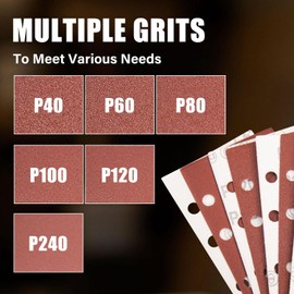 TOPEX Rectangular Detail Sander Pads 93 * 187mm Sanding Sheets Abrasive Sheet Hook&Loop Mixed Grits Coarse Accessories for TOPEX 3in1 Multi-Function Electric Sander (TX098)