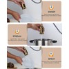 Gold Kitchen Faucet with Soap Dispenser, WOWOW Stainless Steel Kitchen