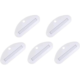 5Pcs White Toothpaste Squeezer,Plastic Toothpaste Tube Squeezer Dispenser,Toothpaste Clips for Saving Toothpaste,Simple and Practical, Kid Friendly，Bathroom Safety, Aids and Accessories