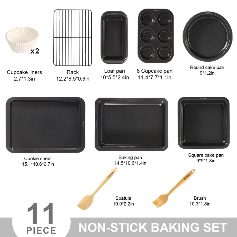CHEFMADE Bakeware Set, 11-Piece Nonstick Kitchen Baking Set Carbon Steel