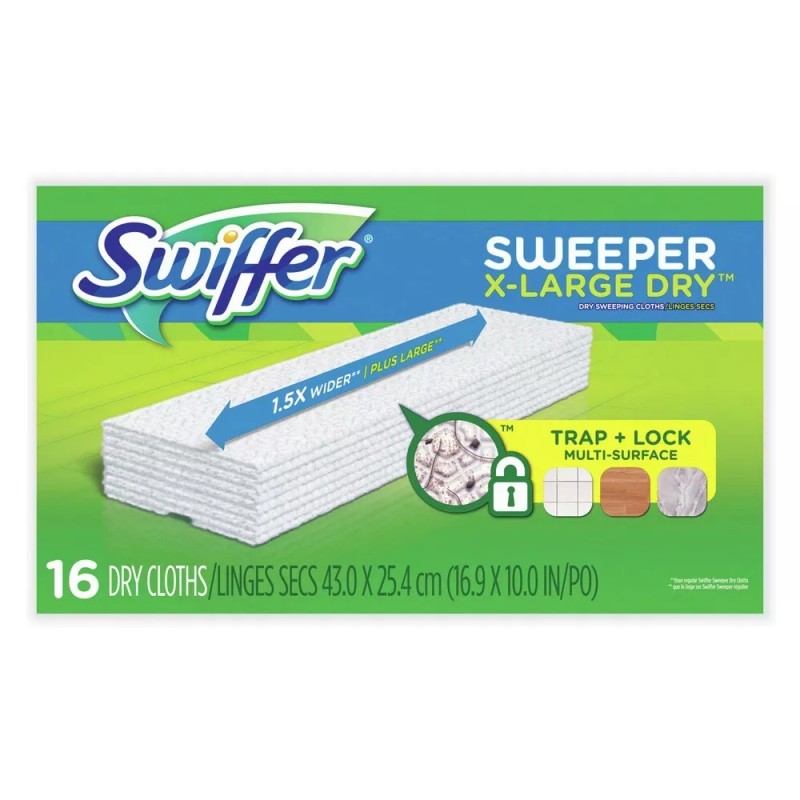 Swiffer 96826 16.9" x 9.8" Sweeper XL Dry Refill Cloths