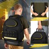 Trahzia Tool Backpack with Hard Bottom and 3 Pouches, Heavy