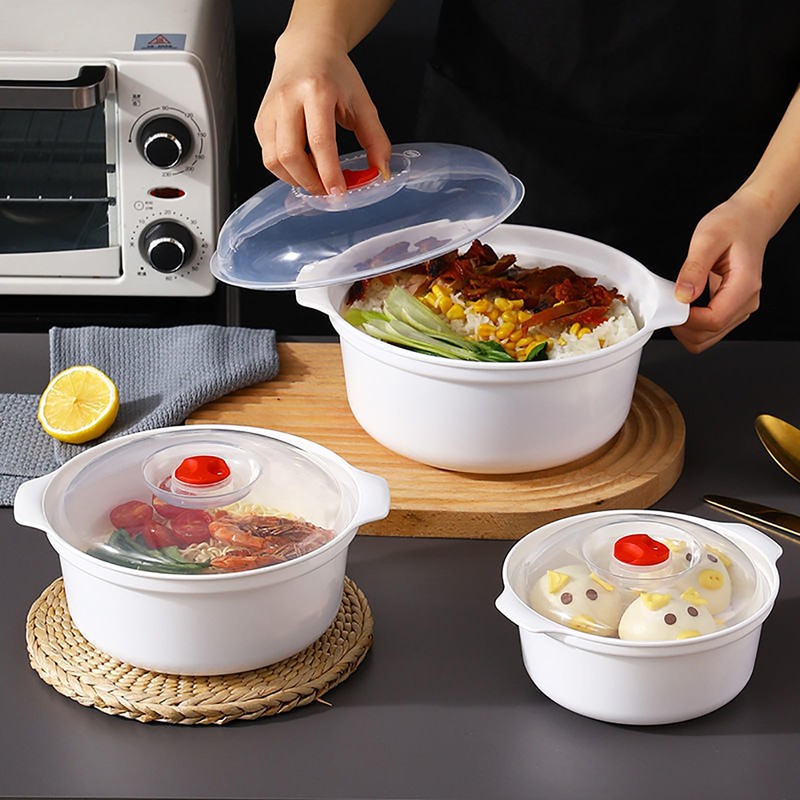 POYIPI Microwave Bowls with Lids Plastic Microwave Safe Bowls Microwave