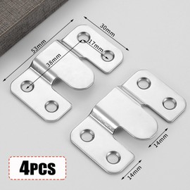 4 Pairs Headboard Wall Fixings Brackets, Flush Concealed Mount Bracket, Stainless Steel Heavy Duty Picture Hanging, Universal Furniture Connector Large Z Clip Brackets for Pictures Mirrors Frames