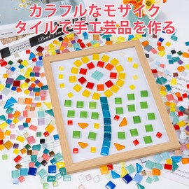 500g Mosaic Tiles for Crafts, Irregular Small Mosaic Glass Pieces, Colorful Craft Supplies for Handmade DIY Art Projects, Home Decorations, Photo Frames, Vases, Mirrors(Crystal Full Mix)