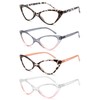 EYEURL Reading Glasses for Women Cat Eye-4 Pack Fashion Blue