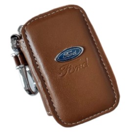 Ford Car Remote Case Holder / Tan  Faux Leather