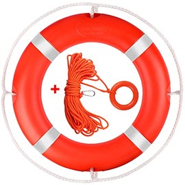 Life Ring,23" Boat Safety Throw Rings,Life Ring Buoy,Included Water Floating Rescue Lifeline with Bracelet(Orange-1 Pack)