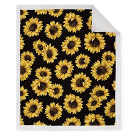 Jekeno Sunflower Sherpa Fleece Blanket - You are My Sunshine Throw Blankets Soft Warm Lightweight Cozy Plush Sunflower Throw Blankets for Bed, Sofa, Couch, Camping, Travel 50"x60"