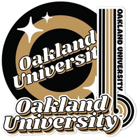 Desert Cactus Oakland University Stickers OU Golden Grizzlies Vinyl Decals Laptop Water Bottle Car Scrapbook Sheet (70s 4inch)