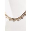 Crystal Avenue Pearl Rhinestone 16" Necklace Gold Tone Fringe Lace