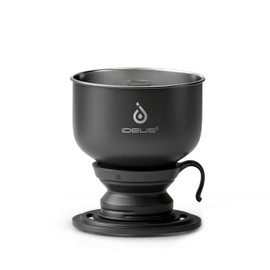 Ideus Brew Pour Over Dripper, Portable Stainless Steel Reusable Filter Manual Camp Coffee Maker BPA-Free for Home, Office & Camping (Camp Dripper-Black)