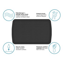 GelPro Basics Anti Fatigue Mats: Kitchen Mat or Anti-Fatigue Standup Desk Pad - Large 20x32 Inch Size - Grasscloth (Grasscloth Charcoal)