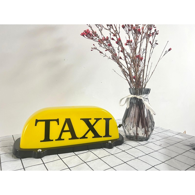 ABUKALIXIN USB Rechargeable LED Car TAXI Sign Top Light Yellow