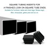 Sourcingmap Plastic Square Blanking End Cap Tubing Tube Inserts 25mm