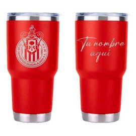 Termo Chivas Guadalajara | 30oz (887ml) | Grabado Láser Personalizado | Acero Inoxidable | Doble Aislamiento | Mantiene Frío 18h / Caliente 8h