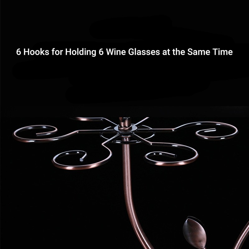 2-in-1 Red Wine Glass Rack & Wine Decanter Vintage Bronze