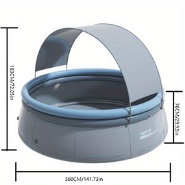 Udorich Outdoor Inflatable Swimming Pool for Family Fun, Spacious 141.73in Diameter, Durable PVC for Summer Relaxation