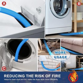 2 Pieces Dryer Vent Cleaner Kit,Dryer Lint Brush,Vacuum Hose Attachment,Brush Lint Remover,Vacuum Hose Replacement Parts