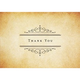 Vintage Parchment Thank You Cards (Stationery, Note Cards, Boxed Cards)