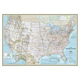 National Geographic: United States Classic Wall Map - Laminated (43.5 x 30.5 inches) (National Geographic Reference Map)