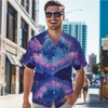 Men's 3D Pattern Print Shirt with Moon Design Stylish Graphic