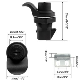 HOWDIA 1Pcs Push Button Lock Glove Box Latch, Tool Box Latch for Truck Tool Box Lock Replacement, Golf Push Cart Accessories, Marine Glove Box Plastic Tool Box Truck, Press The Switch