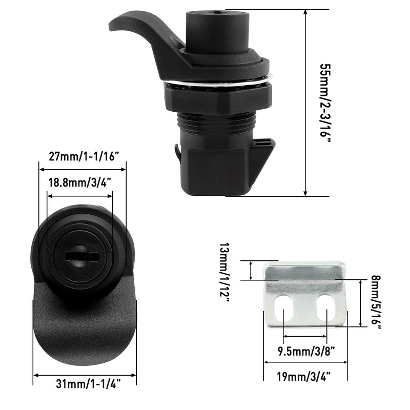 HOWDIA 1Pcs Push Button Lock Glove Box Latch, Tool Box