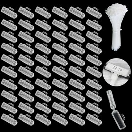 Pack of 60 Cable Labels, Labelling for Cables, Cable Labels, Transparent Waterproof, Cable Labelling Cable Labelling Clip, with 60 Nylon Cable Ties for Labelling and Sorting