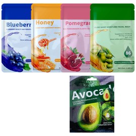 5 Pcs Sheet Face Mask, Daily Care Face Sheet Mask, Hydrating Face Mask for most Skin Type