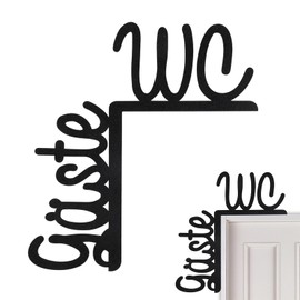 FULHANY Guest Toilet Sign - Toilet Sign - Toilet Sign - No Binding Required, No Drilling Required, Bathroom Sign for Bathrooms and Public Toilets (Black)